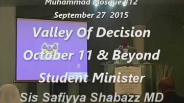 Valley Of Decision October 11 & Beyond